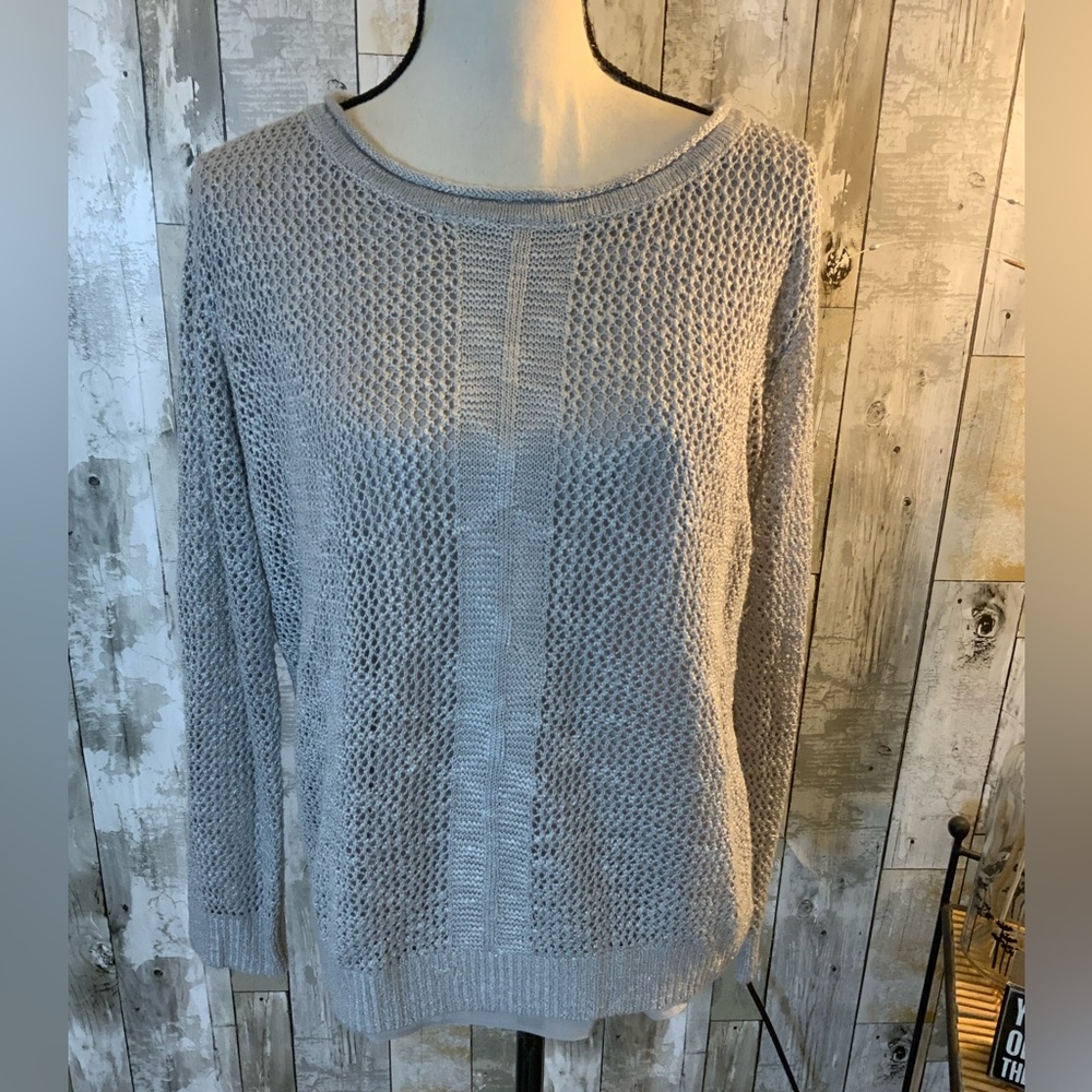 Dhlya two layer sweater with pick-a-boo blouse. Size L